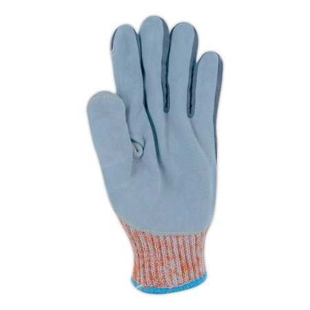 Magid CutMaster H550LEA Hyperon Knit Split Leather Palm Gloves  Cut Level A9, 12PK H550LEA-10